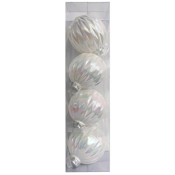 Iridescent Shatterproof Ball Ornaments - Set of 4