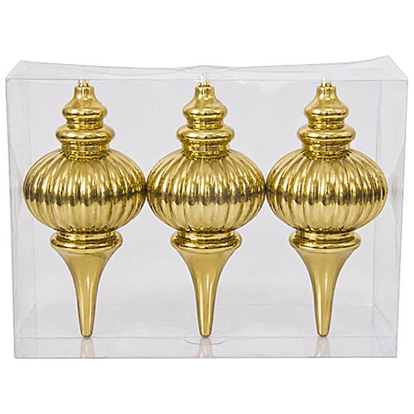 Shatterproof Gold Finial Ornaments