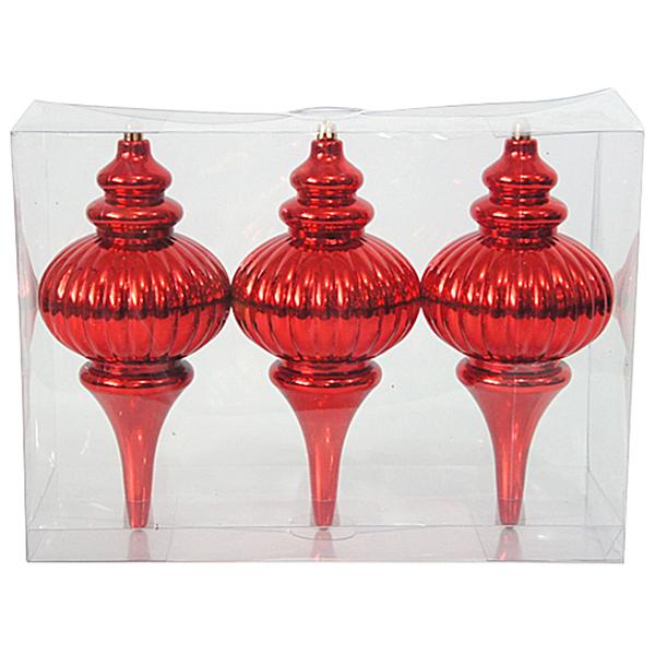 Shatterproof Red Finial Ornaments
