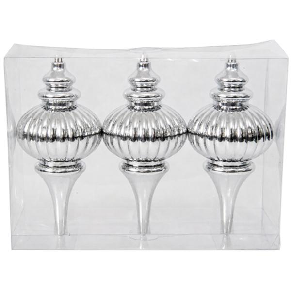 Shatterproof Silver Finial Ornaments