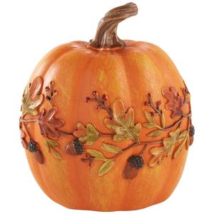 Resin Harvest Pumpkin w/ Leaves