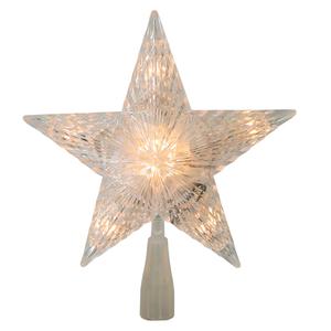 8in. 10 LED Pre-Lit 5-Point Star Traditional Christmas Tree Top