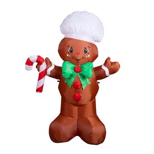 Inflatable 4ft. Gingerbread Man with Candy Cane