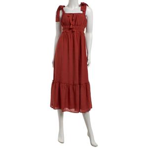 Juniors Trixxi Linen Tie Shoulder Midi Dress