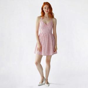 Juniors Trixxi Milan Dot Drop Waist Halter Skater Dress alternate view