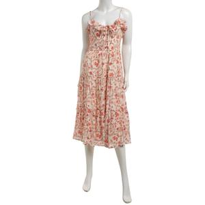 Juniors Trixxi Viney Floral Gauze Smock Ruffle Bodice Midi Dress alternate view