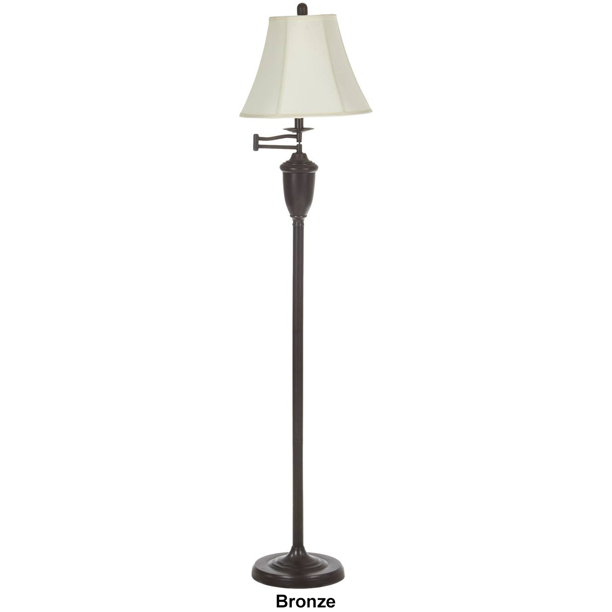 Fangio Lighting Swing Arm Floor Lamp With Soft Shade