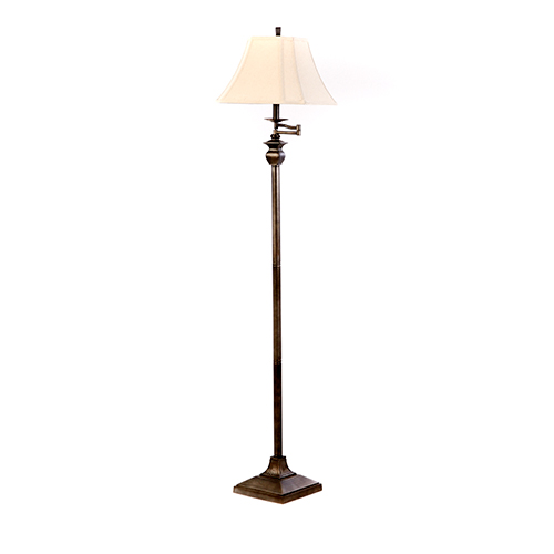 Fangio Lighting 58in. Pewter Swing Arm Floor Lamp