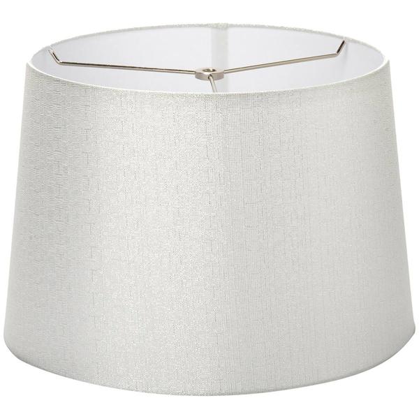 Fangio Lighting White Linen w/Silver Hardback 16in. Drum Shade