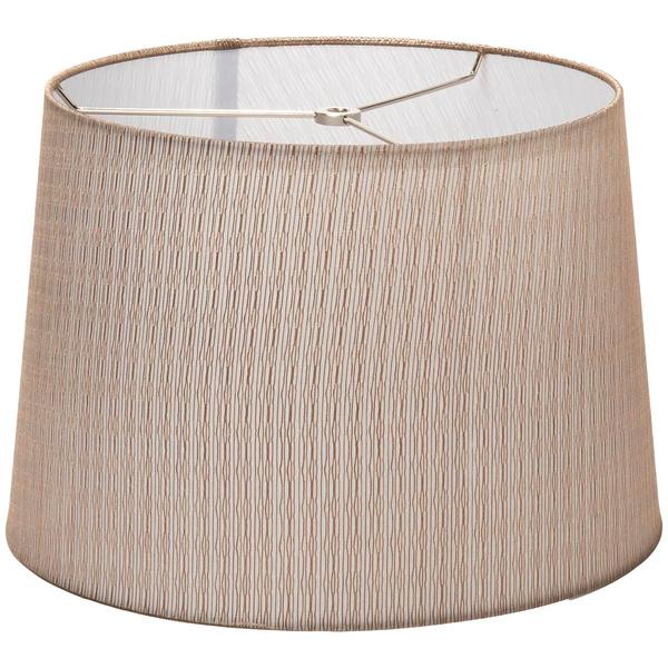 Fangio Lighting Linen Gold Thread Hardback Drum 12in. Shade-Beige