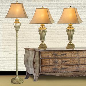 Fangio Lighting Metal & Glass 3pc. Lamp Set-Silver alternate view
