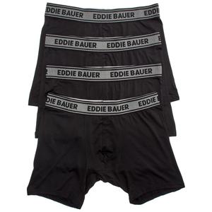 Mens Eddie Bauer(R) 4pk. Microfiber Boxer Briefs - Black