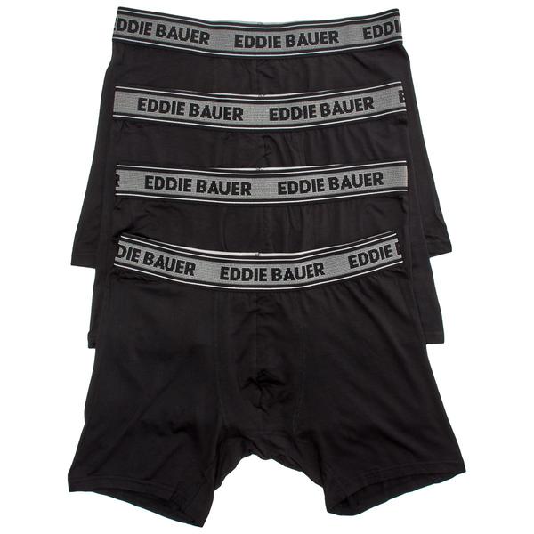 Mens Eddie Bauer(R) 4pk. Microfiber Boxer Briefs - Black
