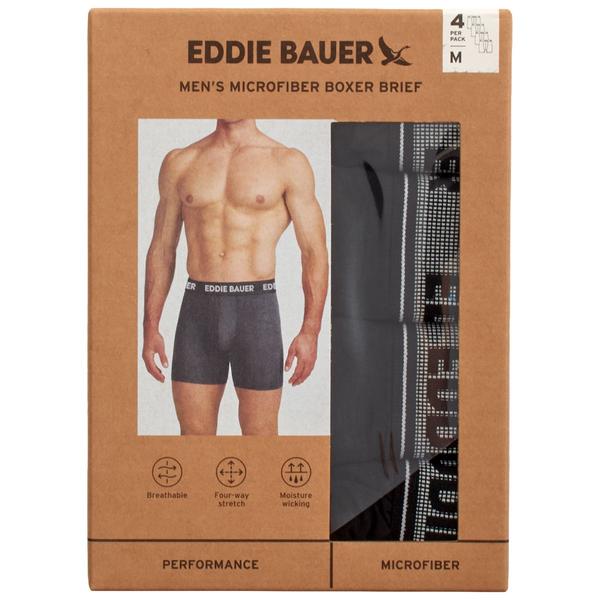 Mens Eddie Bauer(R) 4pk. Microfiber Boxer Briefs - Black alternate view