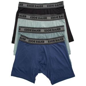 Mens Eddie Bauer(R) 4pk. Microfiber Boxer Briefs - Grey/Blue