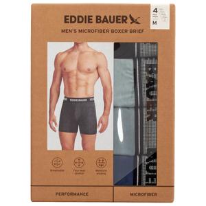 Mens Eddie Bauer(R) 4pk. Microfiber Boxer Briefs - Grey/Blue alternate view