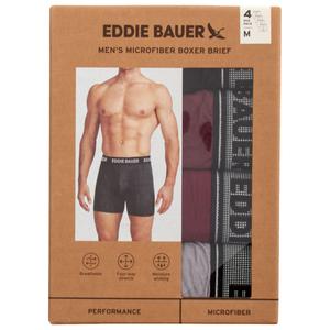 Mens Eddie Bauer(R) 4pk. Microfiber Boxer Briefs - Maroon/Black alternate view