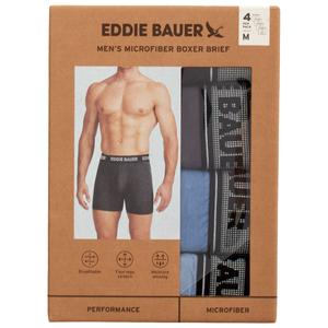 Mens Eddie Bauer(R) 4pk. Microfiber Boxer Briefs - Blue/Black alternate view