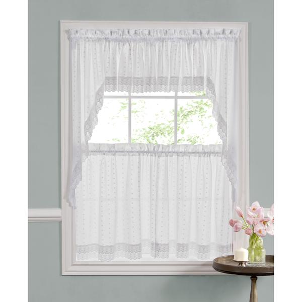 Ribbon Eyelet Kitchen Curtain Tiers