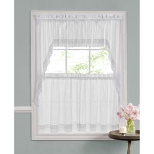 Ribbon Eyelet Kitchen Curtain Tiers