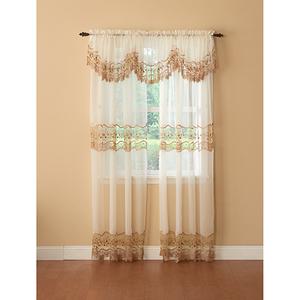 Vintage Macrame Trim Crescent Valance - 58x18