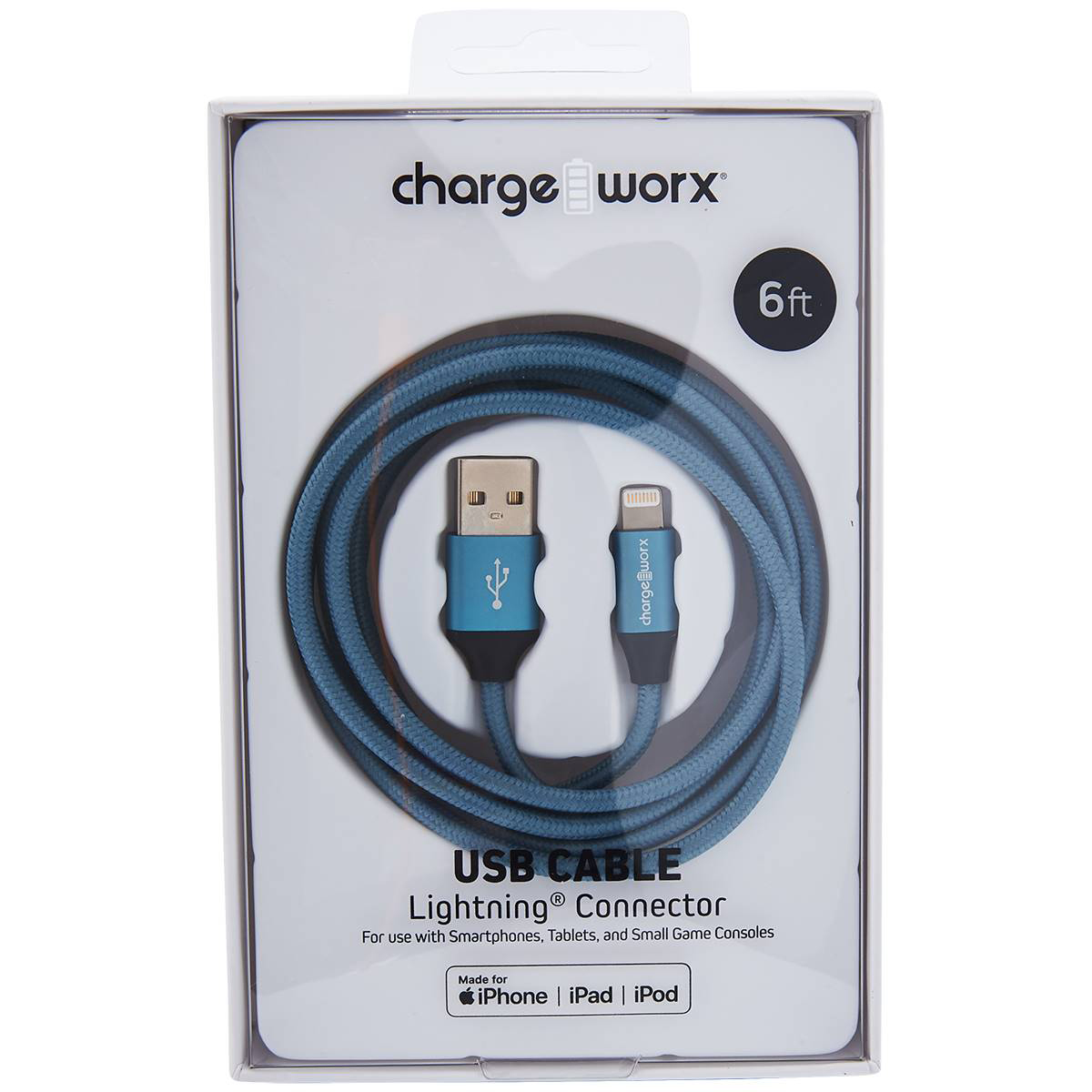 Charge Worx 6ft Lightning Cable