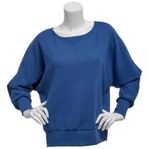 Womens C'est La Vie Long Dolman Sleeve Solid Banded Sweater