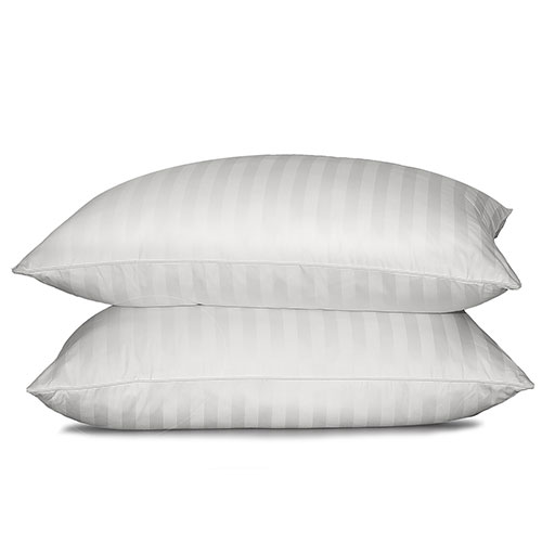 Supreme 350 TC Damask Stripe White Down Pillow