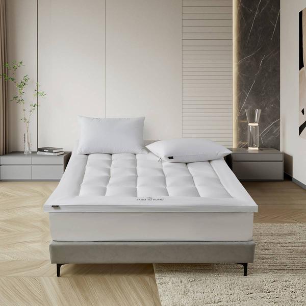Farm To Home Organic Cotton Down Alternative Mattress Topper