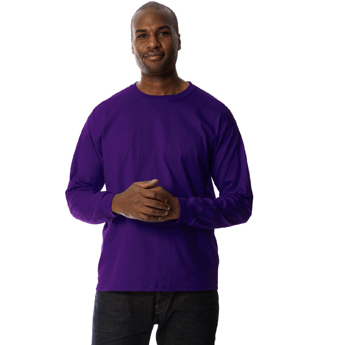 Mens Gildan(R) Classic Long Sleeve Ultra Cotton Crew Neck Tee