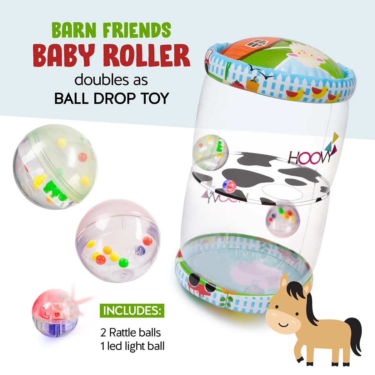 Hoovy Barn Friends Baby Roller Ball Drop Toy