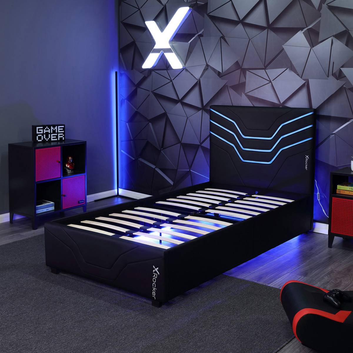 X Rocker Cosmos RGB Gaming Twin Bed Frame W/ LED