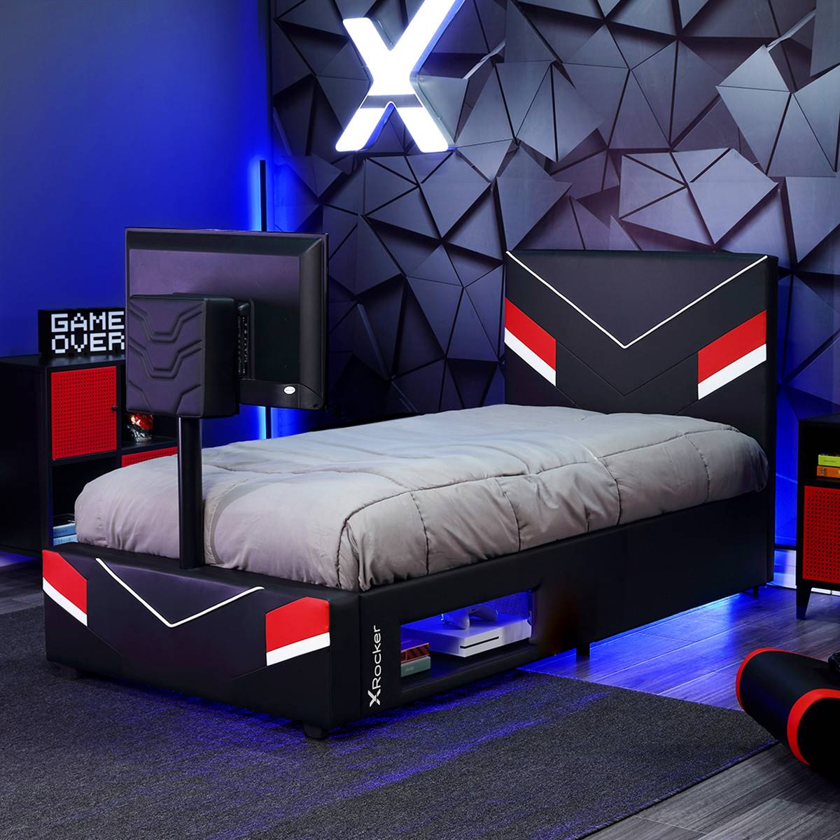 X Rocker Orion ESports Gaming Twin Bed Frame W/ TV Mount