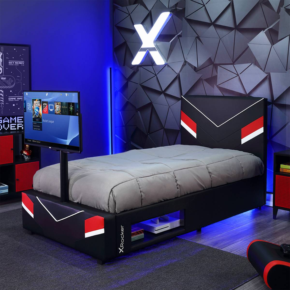 X Rocker Orion ESports Gaming Twin Bed Frame W/ TV Mount