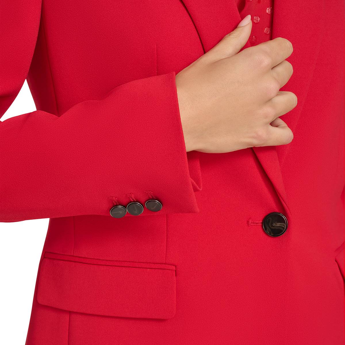 Petites Calvin Klein Long Sleeve One Button Notch Collar Jacket