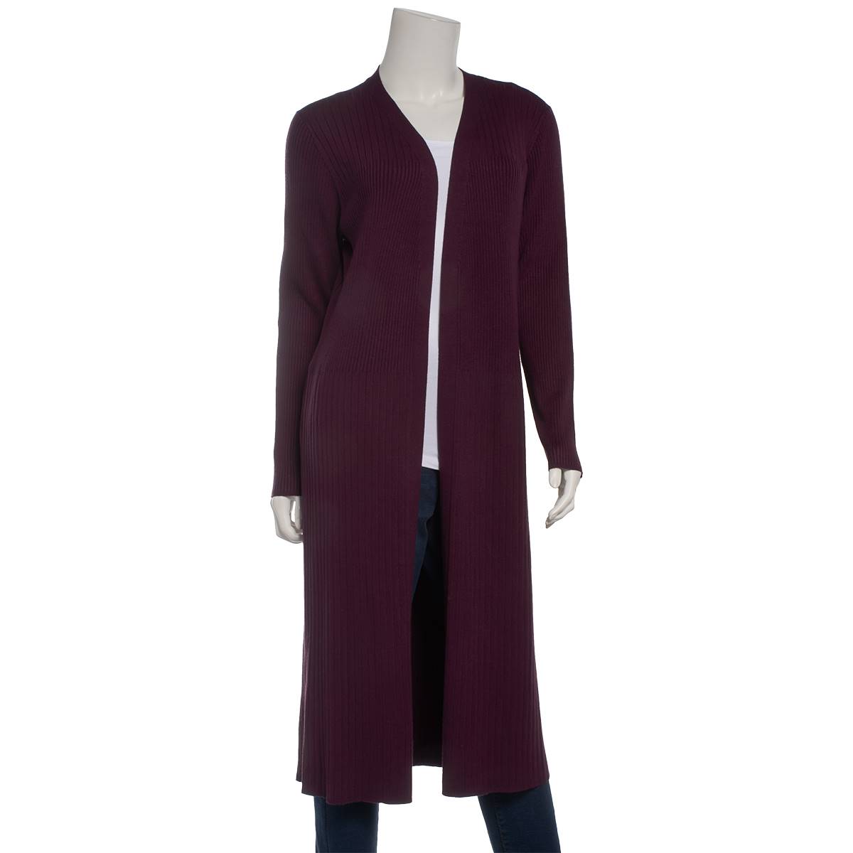 Womens Calvin Klein Long Sleeve Ribbed Duster Cardigan