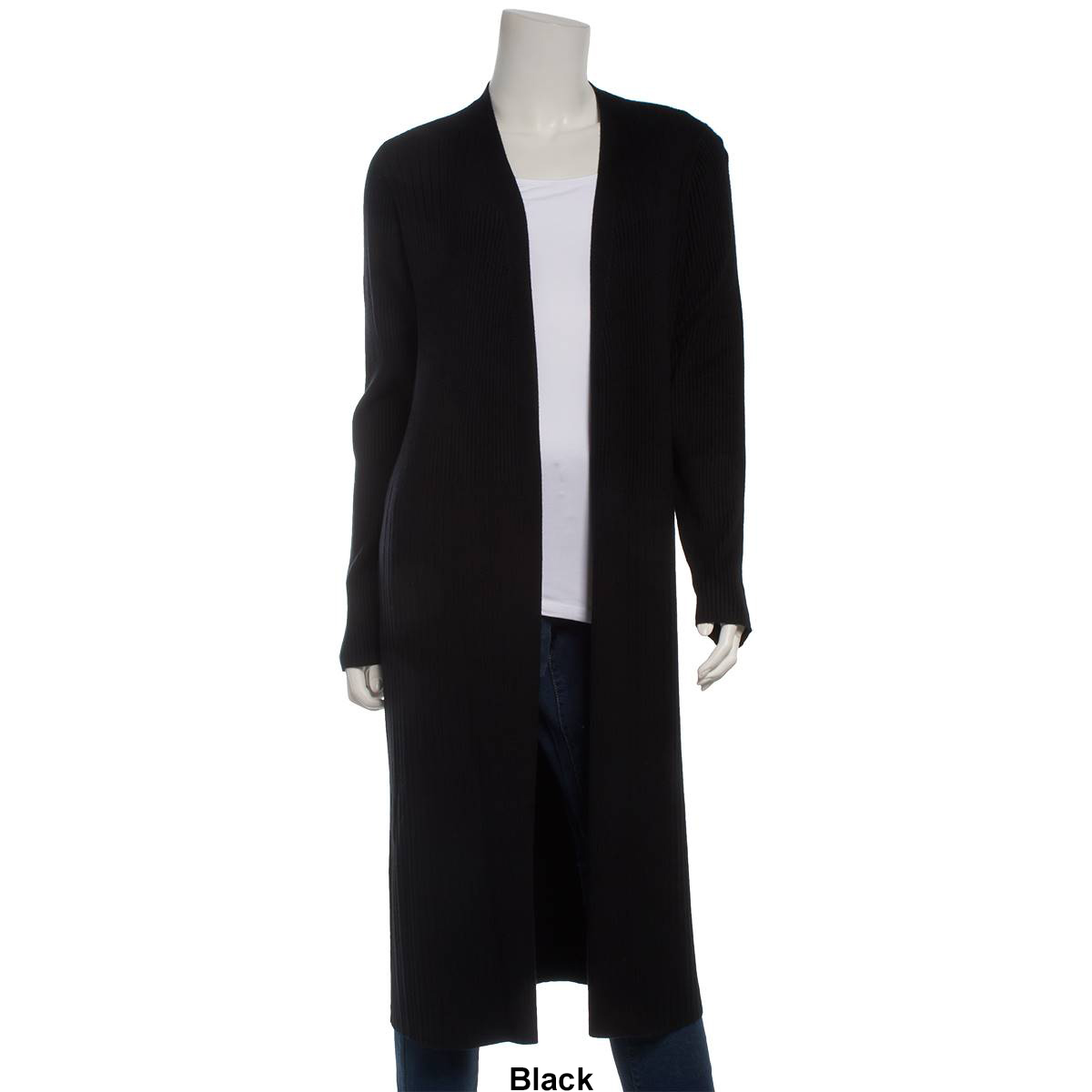 Womens Calvin Klein Long Sleeve Ribbed Duster Cardigan