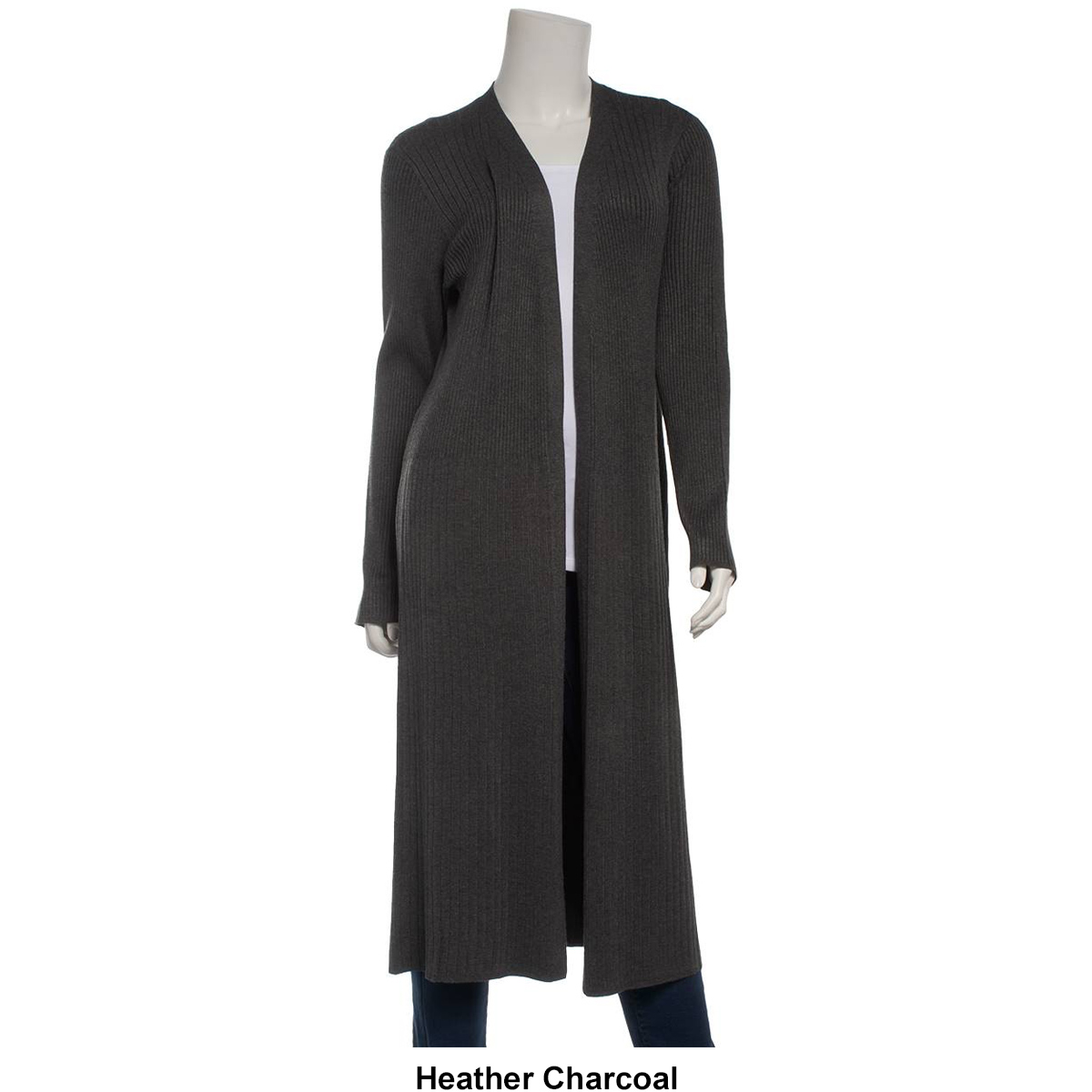 Womens Calvin Klein Long Sleeve Ribbed Duster Cardigan