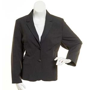 Plus Size Calvin Klein Two Button Blazer - Charcoal