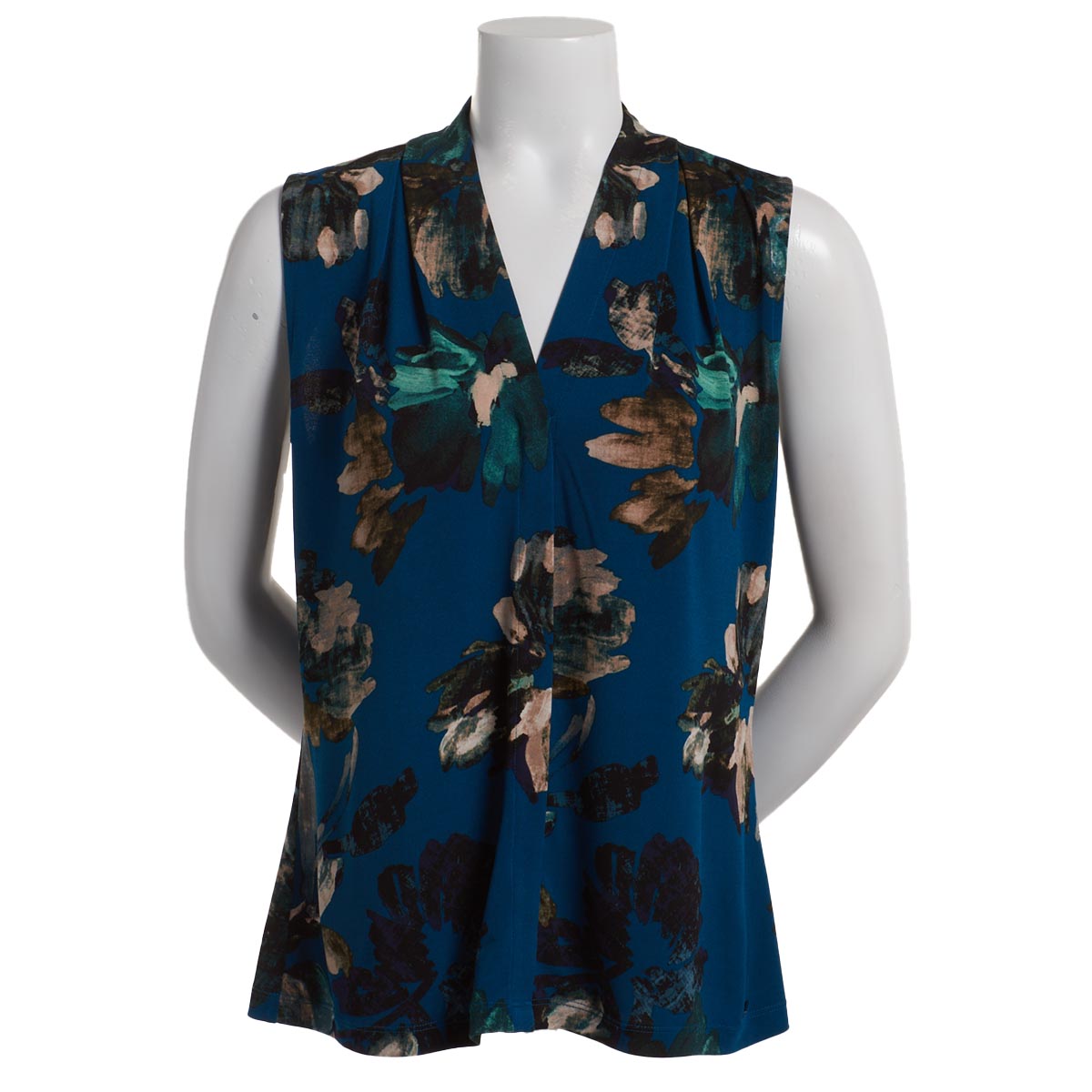 Womens Calvin Klein Sleeveless Floral V-Neck Blouse