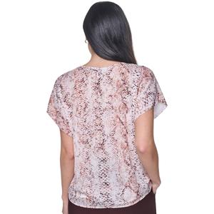 Womens Calvin Klein Short Sleeve V-Neck Reptile Blouse alternate view
