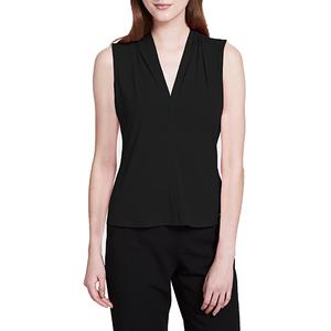 Womens Calvin Klein Sleeveless Shirred V-Neck Blouse