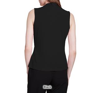 Womens Calvin Klein Sleeveless Shirred V-Neck Blouse alternate view