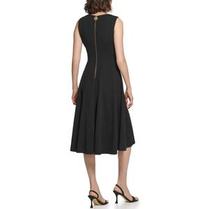 Womens Calvin Klein Sleeveless V-Neck Scuba Crepe Midi Dress alternate view