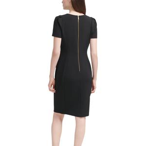 Womens Calvin Klein Short Sleeve Solid Crepe Sheath Dress alternate view