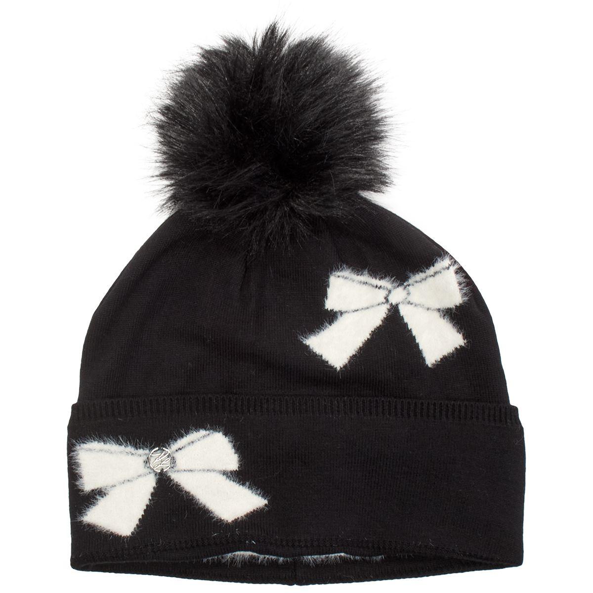 Karl Lagerfeld Paris Fuzzy Bows Beanie Hat - Ivory