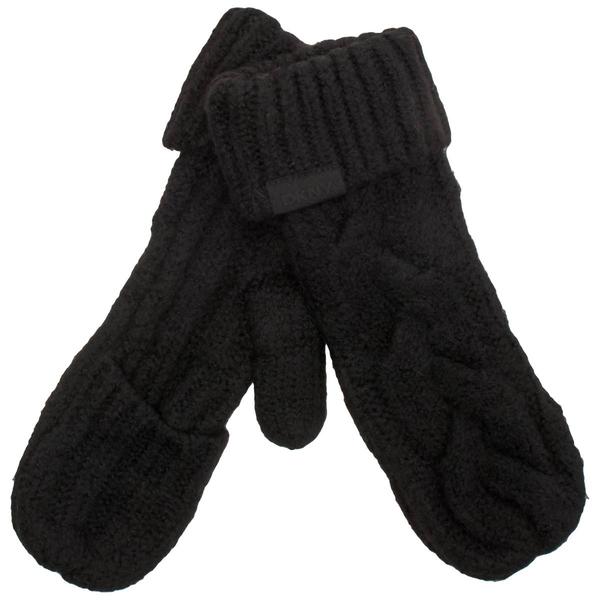 Womens DKNY Solid Cable Knit Mittens