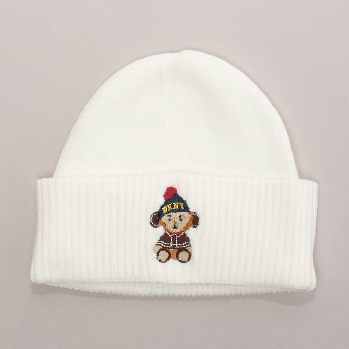 Dkny Embroidered Ribbed-Knit Great Ape Beanie - Black