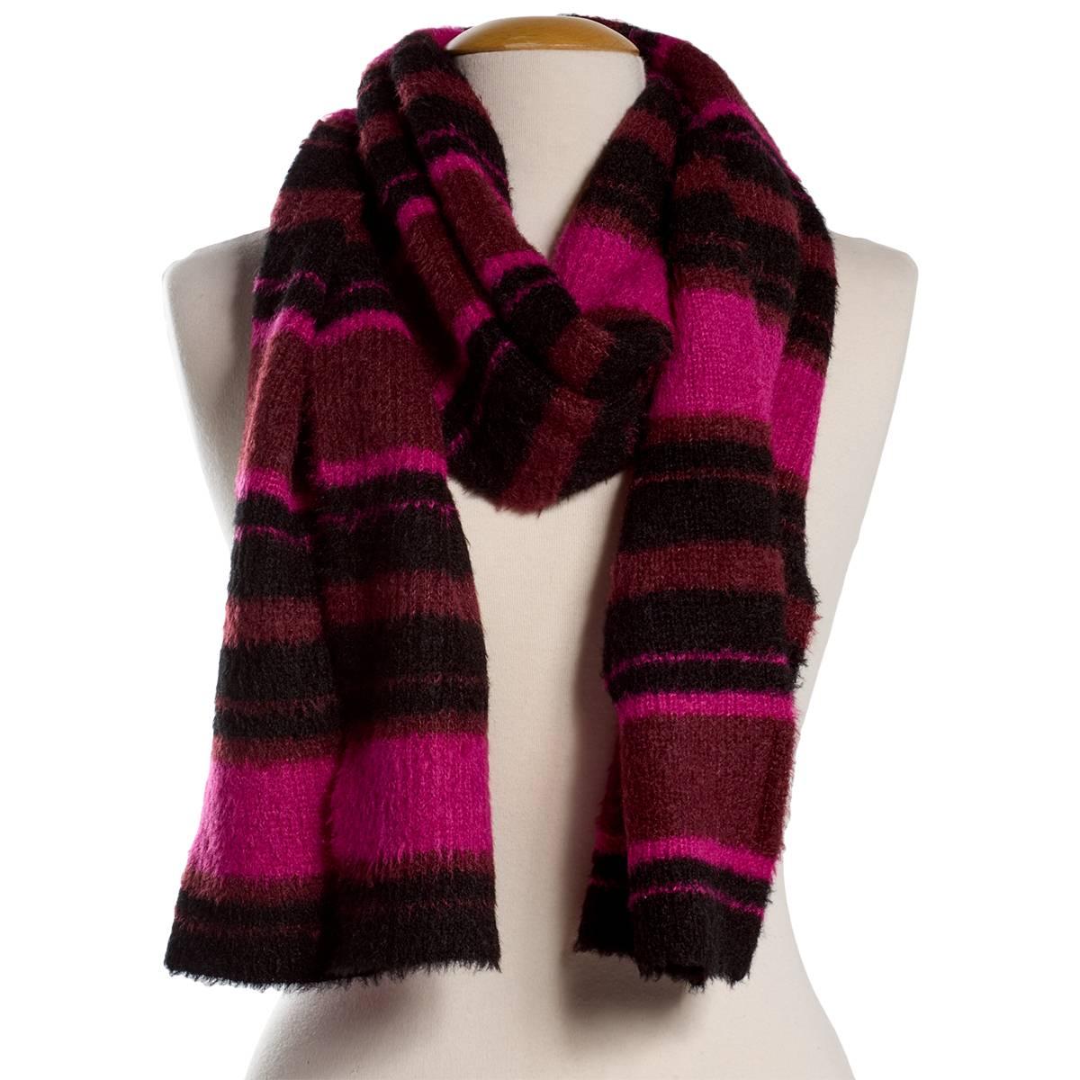 Dkny Striped Blanket Scarf - Raspberry