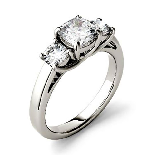 Charles & Colvard(R) Forever One(tm) Moissanite 3 Stone Ring